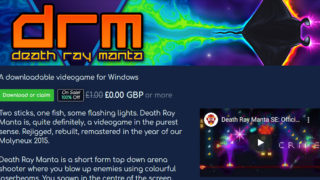 シューティング「Death Ray Manta」（£1.00）がitch.ioにて無料！